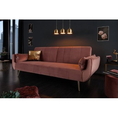 luksusowa aksamitna sofa z funkcją spania 