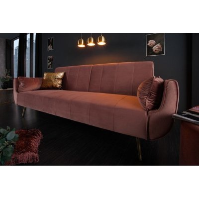 luksusowa aksamitna sofa z funkcją spania 