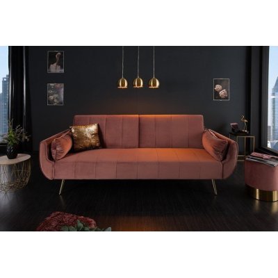 luksusowa aksamitna sofa z funkcją spania 