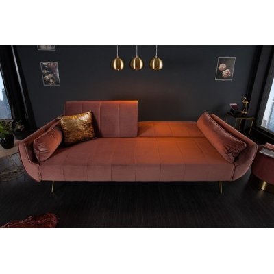 luksusowa aksamitna sofa z funkcją spania 