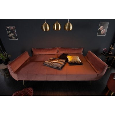 luksusowa aksamitna sofa z funkcją spania 