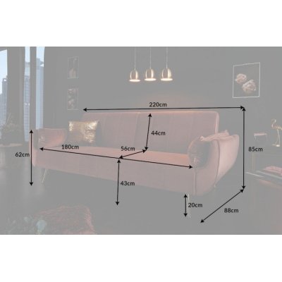 luksusowa aksamitna sofa z funkcją spania