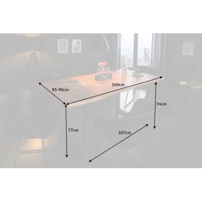 nowoczesny stół w stylu industrialnym długość 160 cm