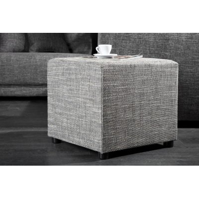 Pufa Classic Plecionka Szara