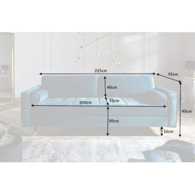 Sofa Tokio niebieska velvet 220