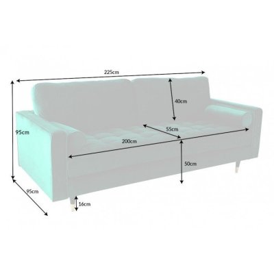 Sofa Tokio ciemnozielona velvet 220