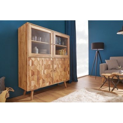 Designerska witryna z litego drewna
