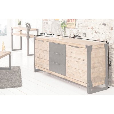 Masywna komoda Factory w stylu industrialnym