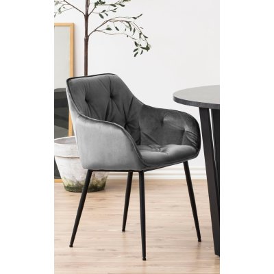 Krzesło Rosa Velvet ciemnoszare
