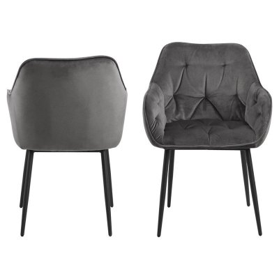 Krzesło Rosa Velvet ciemnoszare