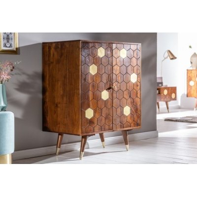 Designerski barek z litego drewna 