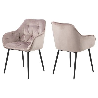 Krzesło Rosa Velvet pudrowy róż