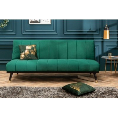 Welurowa sofa z funkcją spania