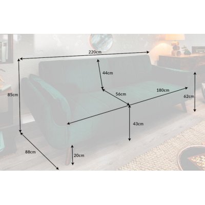 Welurowa sofa rozkładana do salonu