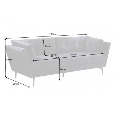 Elegancka szara sofa Toronto do salonu