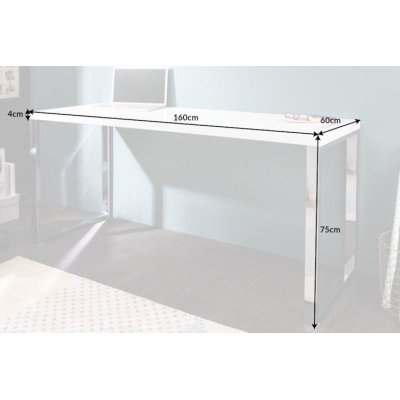 Eleganckie białe biurko w połysku 160
