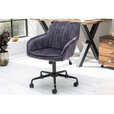 Designerski ciemnoszary fotel biurowy