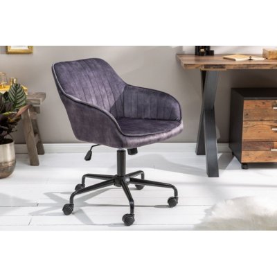 Designerski ciemnoszary fotel biurowy