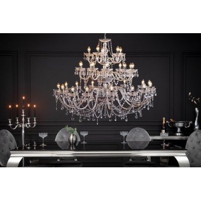 Lampa Lux przezroczysta 30 ramienna z kryształami wisząca kryształowa