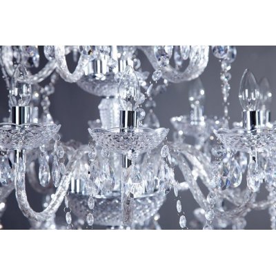 Lampa Lux przezroczysta 30 ramienna z kryształami wisząca kryształowa