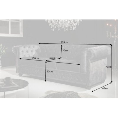 Elegancka sofa 3 osobowa Chesterfield