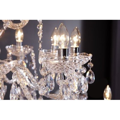 Lampa Lux przezroczysta 30 ramienna z kryształami wisząca kryształowa