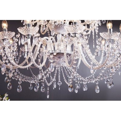 Lampa Lux przezroczysta 30 ramienna z kryształami wisząca kryształowa