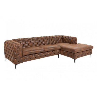 Duży narożnik w stylu Chesterfield