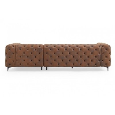 Duży narożnik w stylu Chesterfield