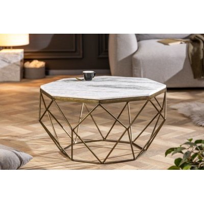 Designerski stolik z marmurowym blatem