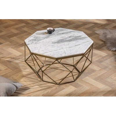 Designerski stolik z marmurowym blatem
