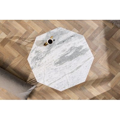 Designerski stolik z marmurowym blatem