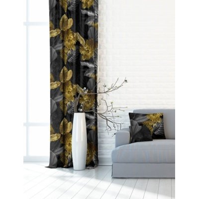 Zasłona Monster czarno-złota 140x250