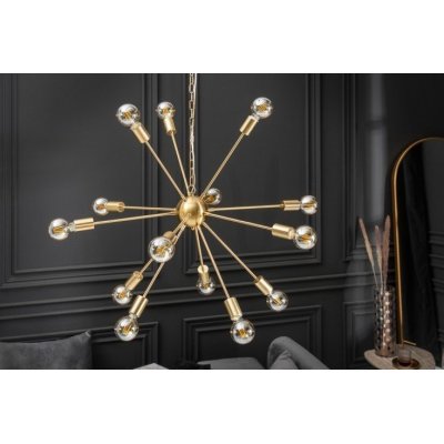 Złota lampa wisząca do salonu