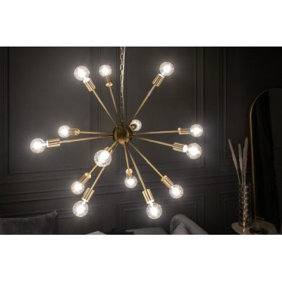 Złota lampa wisząca do salonu