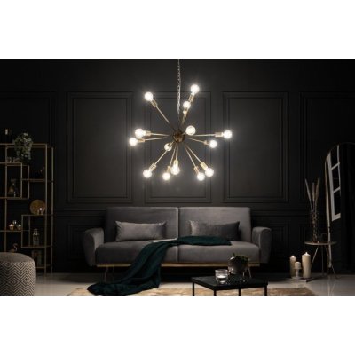 Złota lampa wisząca do salonu