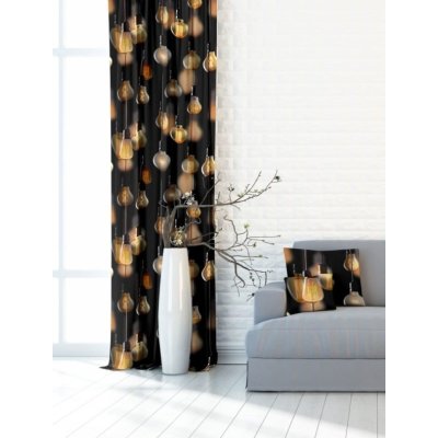 Zasłona Żarówki loft 140x250