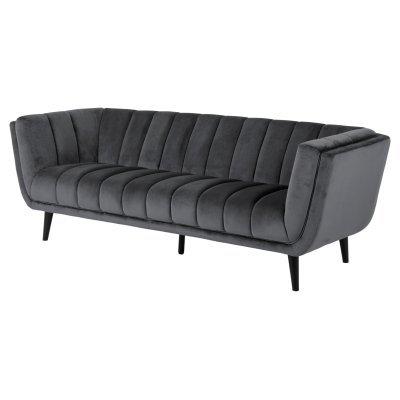 Sofa Tarot 3 osobowa welwet ciemnoszary