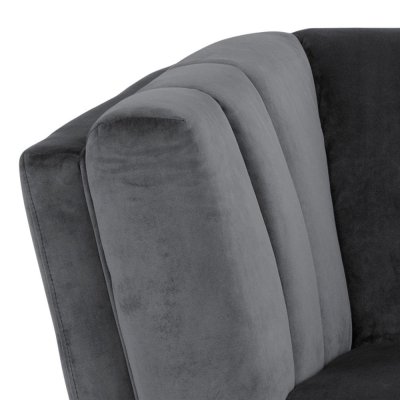 Sofa Tarot 3 osobowa welwet ciemnoszary