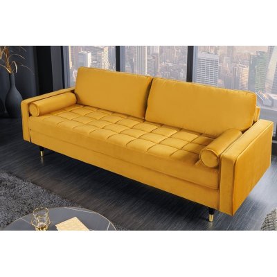 Sofa welurowa Tokio musztardowa 220