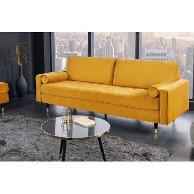 Sofa welurowa Tokio musztardowa 220