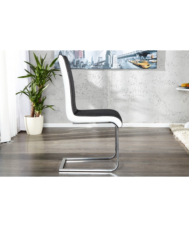 nowoczesny projekt krzesła w dwóch kolorach kóry świetnie sprawdzi sie w każdym nowoczesnym wnetrzu 