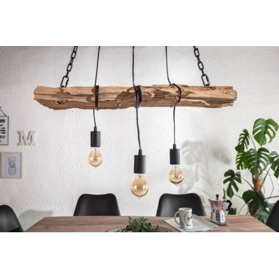 Drewniana lampa wisząca nad stół