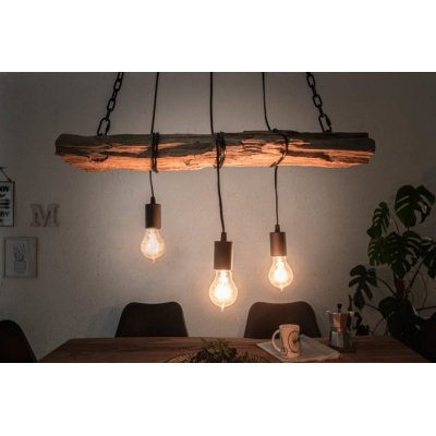 Drewniana lampa wisząca nad stół