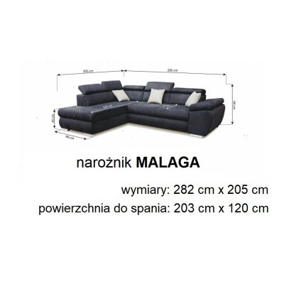 Narożnik Malaga lewo lub prawostronny mix kolorów