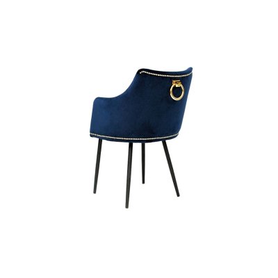 Designerskie krzesło Glam tapicerowane z kołatką