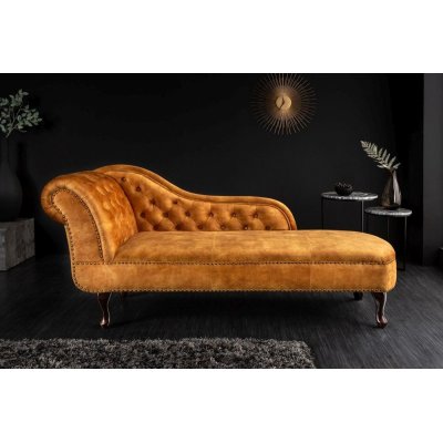 Welurowy szezlong Luxury musztardowy