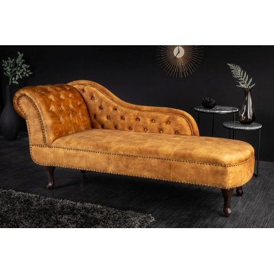 Welurowy szezlong Luxury musztardowy
