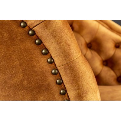 Welurowy szezlong Luxury musztardowy