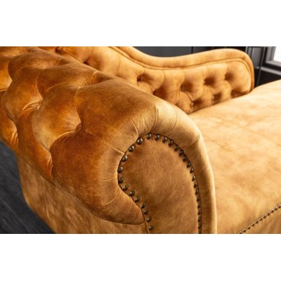 Welurowy szezlong Luxury musztardowy